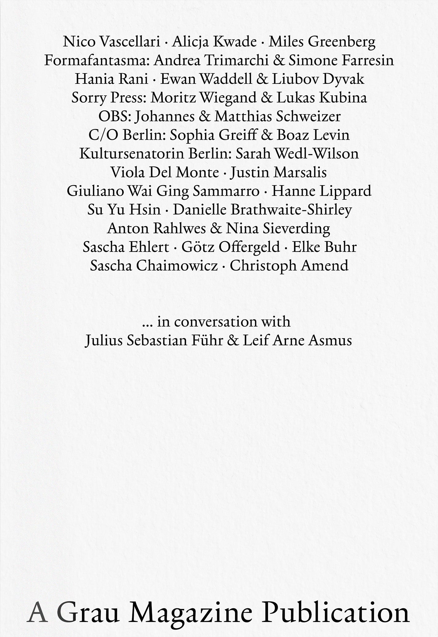 ISSUE 3 – WINTER 2025/26: Miles Greenberg